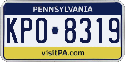 PA license plate KPO8319