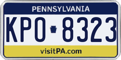 PA license plate KPO8323