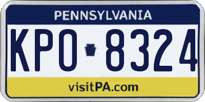PA license plate KPO8324