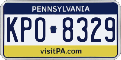PA license plate KPO8329