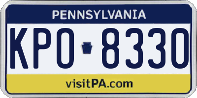 PA license plate KPO8330