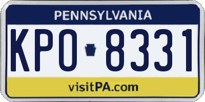 PA license plate KPO8331
