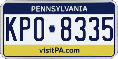PA license plate KPO8335