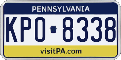 PA license plate KPO8338