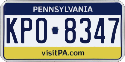 PA license plate KPO8347
