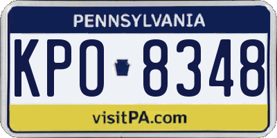 PA license plate KPO8348