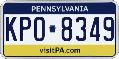 PA license plate KPO8349