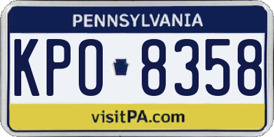 PA license plate KPO8358