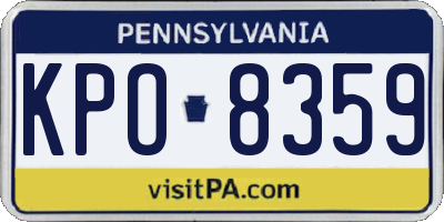 PA license plate KPO8359