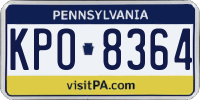 PA license plate KPO8364