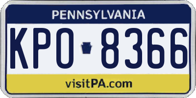 PA license plate KPO8366