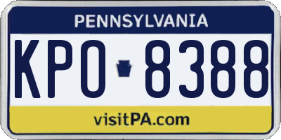 PA license plate KPO8388