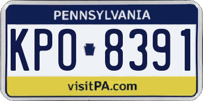 PA license plate KPO8391