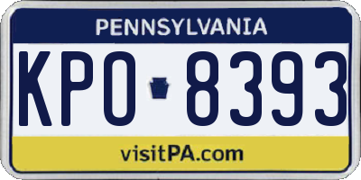 PA license plate KPO8393