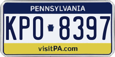 PA license plate KPO8397