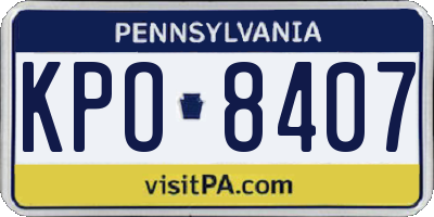 PA license plate KPO8407