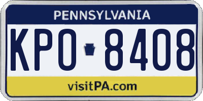 PA license plate KPO8408