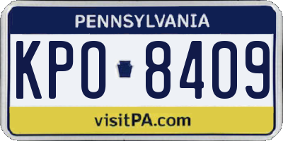 PA license plate KPO8409