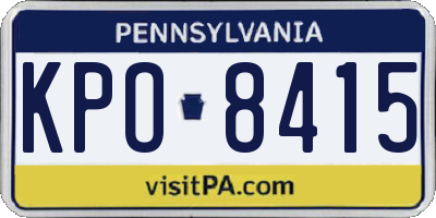 PA license plate KPO8415