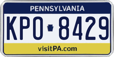 PA license plate KPO8429