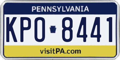 PA license plate KPO8441