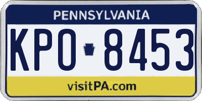 PA license plate KPO8453
