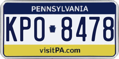 PA license plate KPO8478
