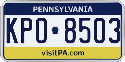 PA license plate KPO8503