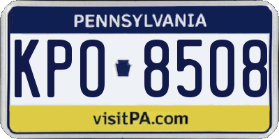 PA license plate KPO8508