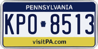 PA license plate KPO8513