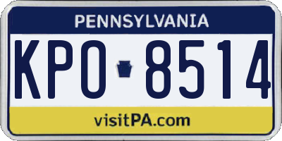 PA license plate KPO8514