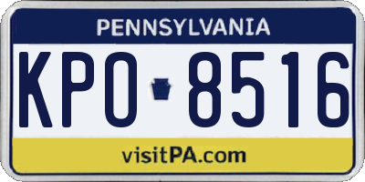 PA license plate KPO8516