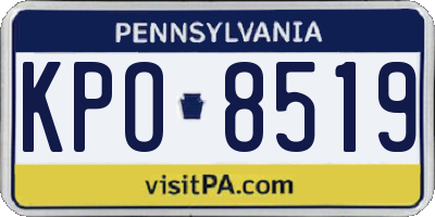 PA license plate KPO8519