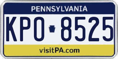 PA license plate KPO8525