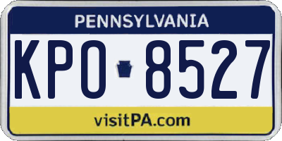 PA license plate KPO8527
