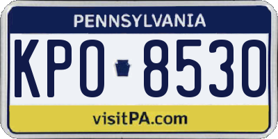 PA license plate KPO8530