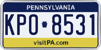 PA license plate KPO8531