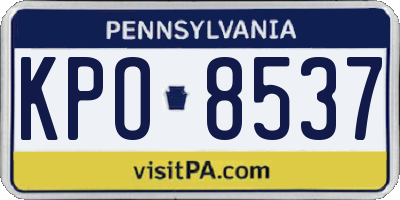 PA license plate KPO8537