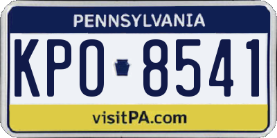 PA license plate KPO8541