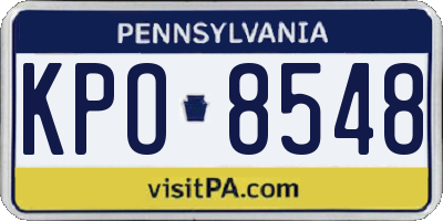 PA license plate KPO8548