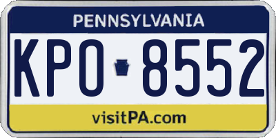 PA license plate KPO8552