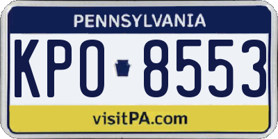 PA license plate KPO8553