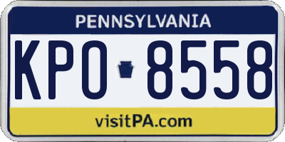 PA license plate KPO8558