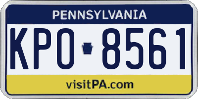 PA license plate KPO8561
