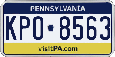 PA license plate KPO8563