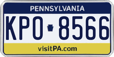PA license plate KPO8566