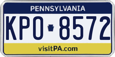 PA license plate KPO8572
