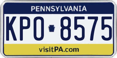 PA license plate KPO8575