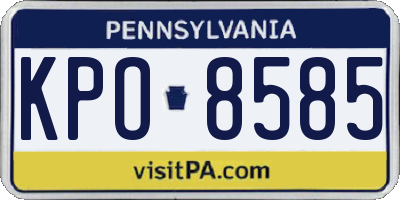 PA license plate KPO8585