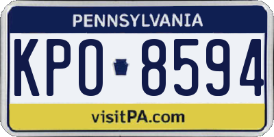 PA license plate KPO8594